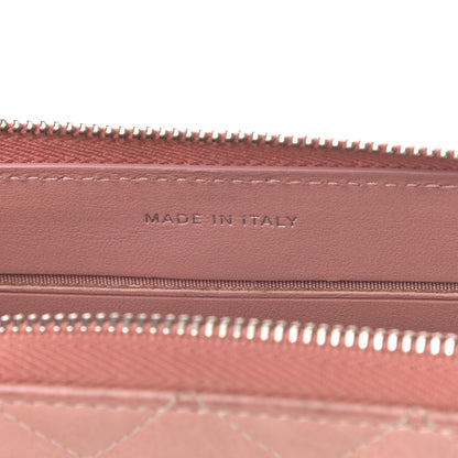 Chanel Ombre Patent Calfskin Quilted Small Zip Around Wallet Pink White 7 of 10