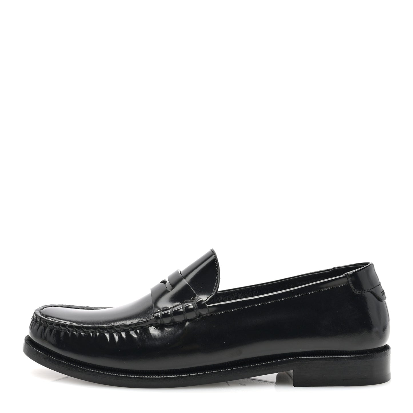 Patent Calfskin Penny Loafers 39 Black