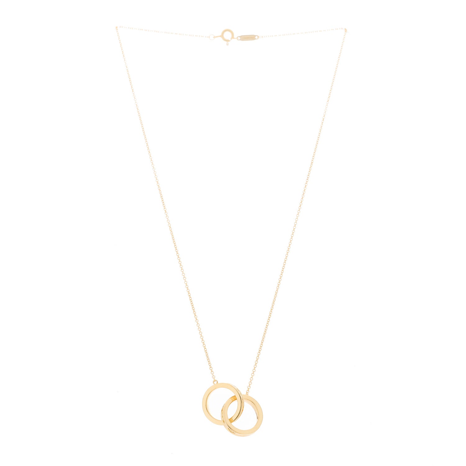 Tiffany 18K Yellow Gold 1837 Interlocking Circles Pendant Necklace 3 of 6