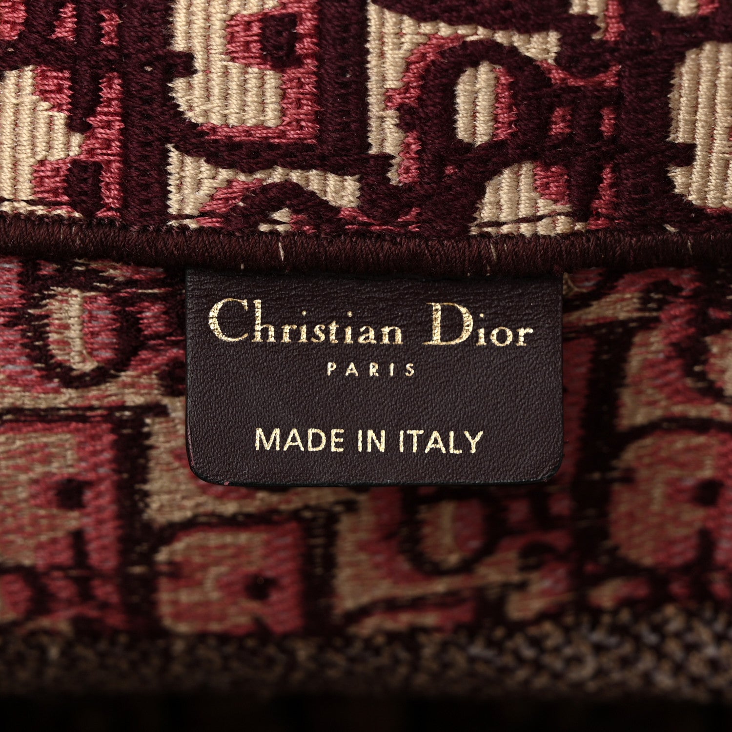 Christian Dior Oblique Medium Book Tote Burgundy Multicolor 6 of 10