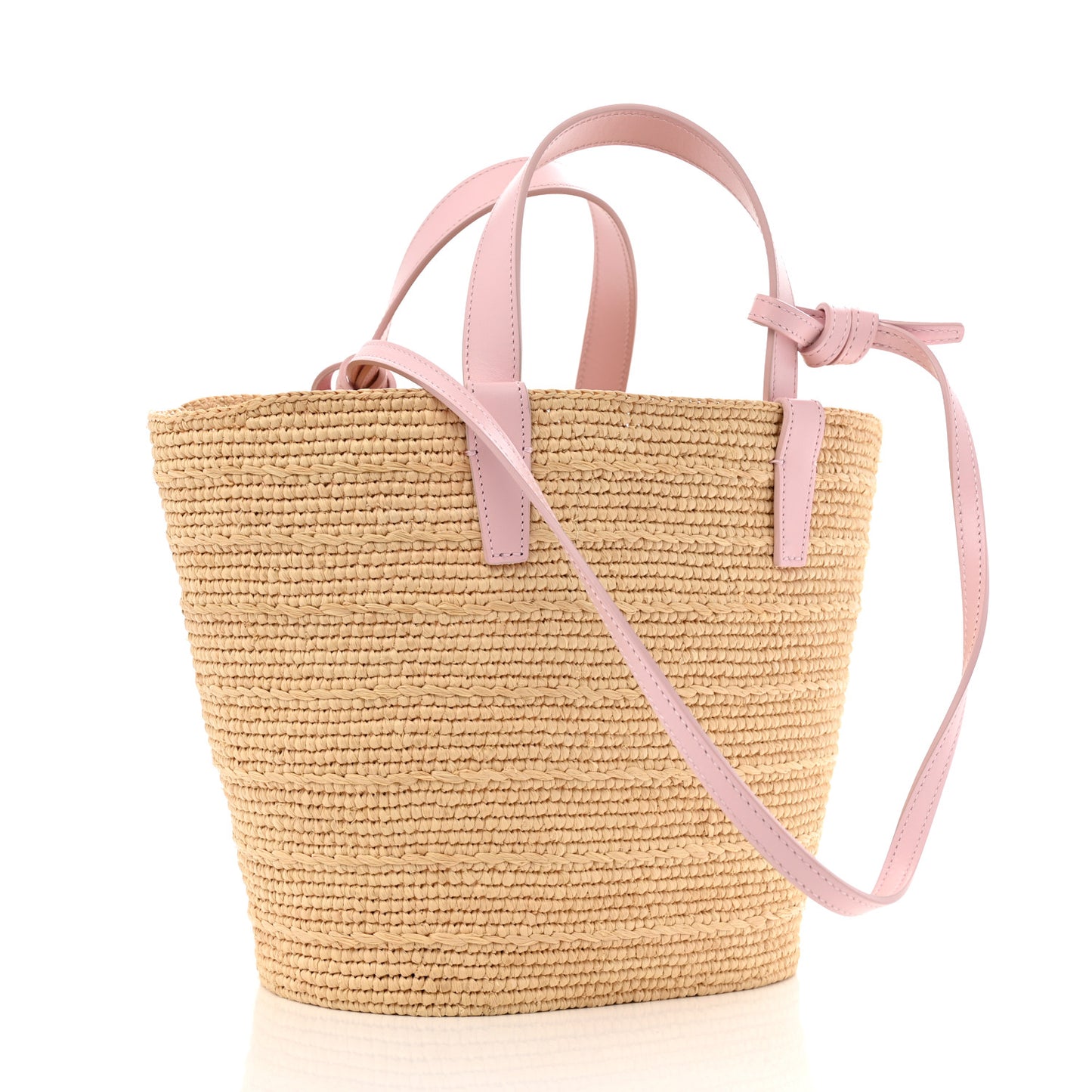 Raffia Calfskin Triomphe Teen Panier Pink
