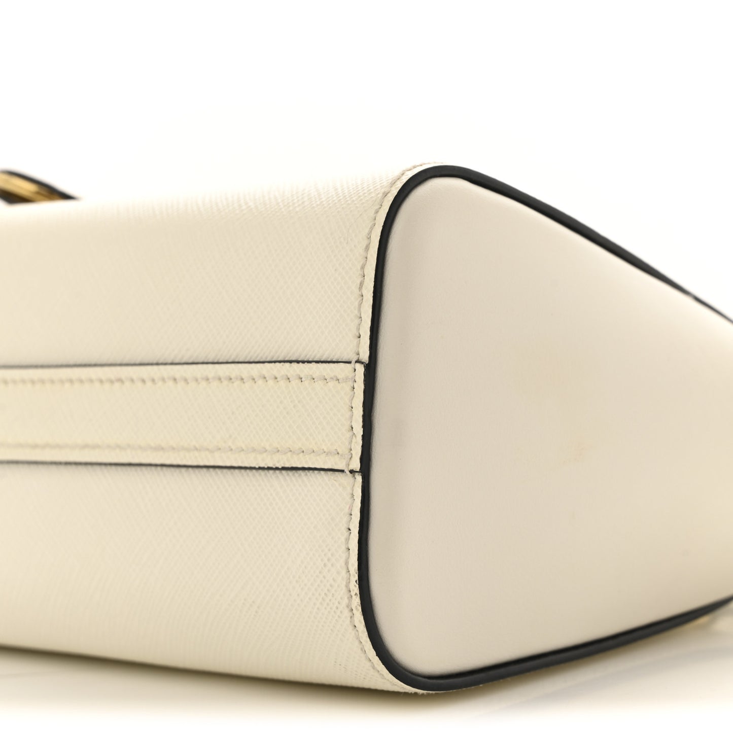 Saffiano Soft Calfskin Mini Zippered Tote White