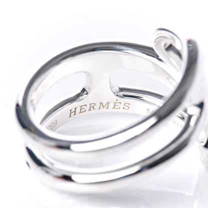 Hermes Sterling Silver Small Chaine D' Ancre Twist Ring 50 5.25 4 of 7