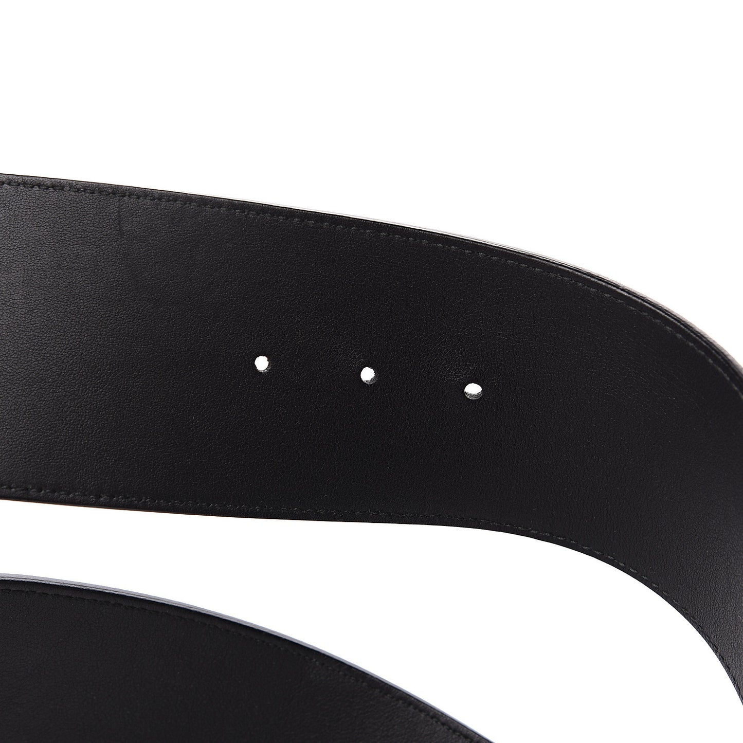 Moon Calfskin Pearl Double G 70mm Belt 100 40 Black Cream