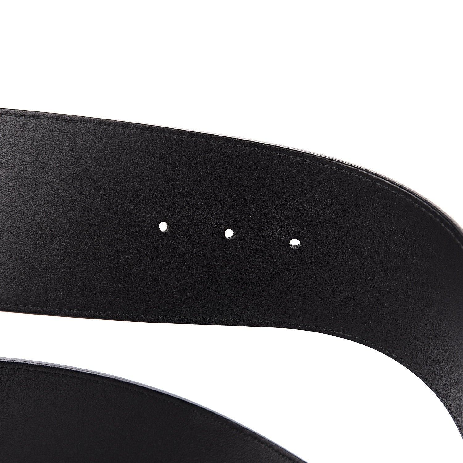 Gucci Moon Calfskin Pearl Double G 70mm Belt 100 40 Black Cream 3 of 5