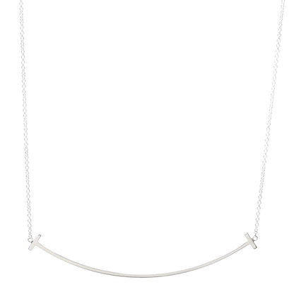 Tiffany Sterling Silver Large T Smile Pendant Necklace 1 of 6