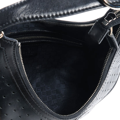 Gucci Perforated Leather Reins Hobo Black 5 of 7