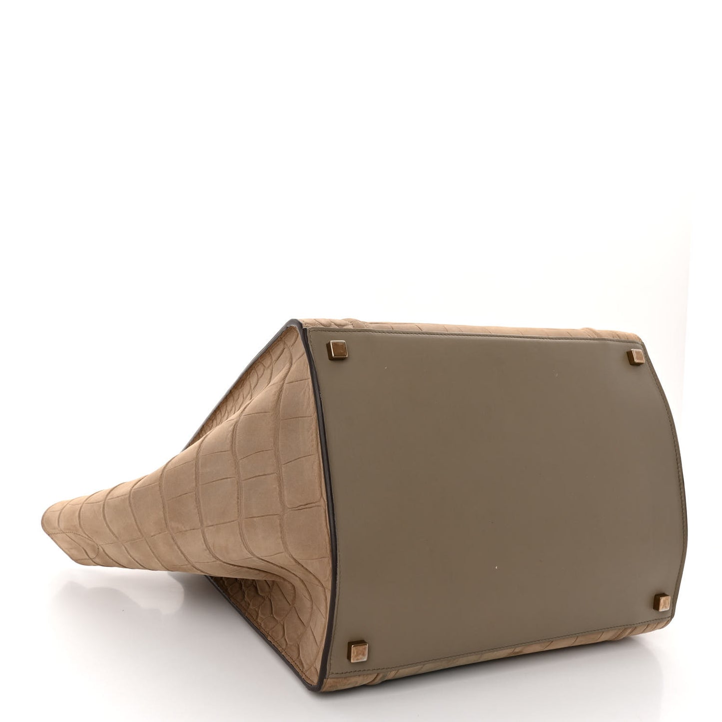 Crocodile Embossed Nubuck Medium Phantom Luggage Beige