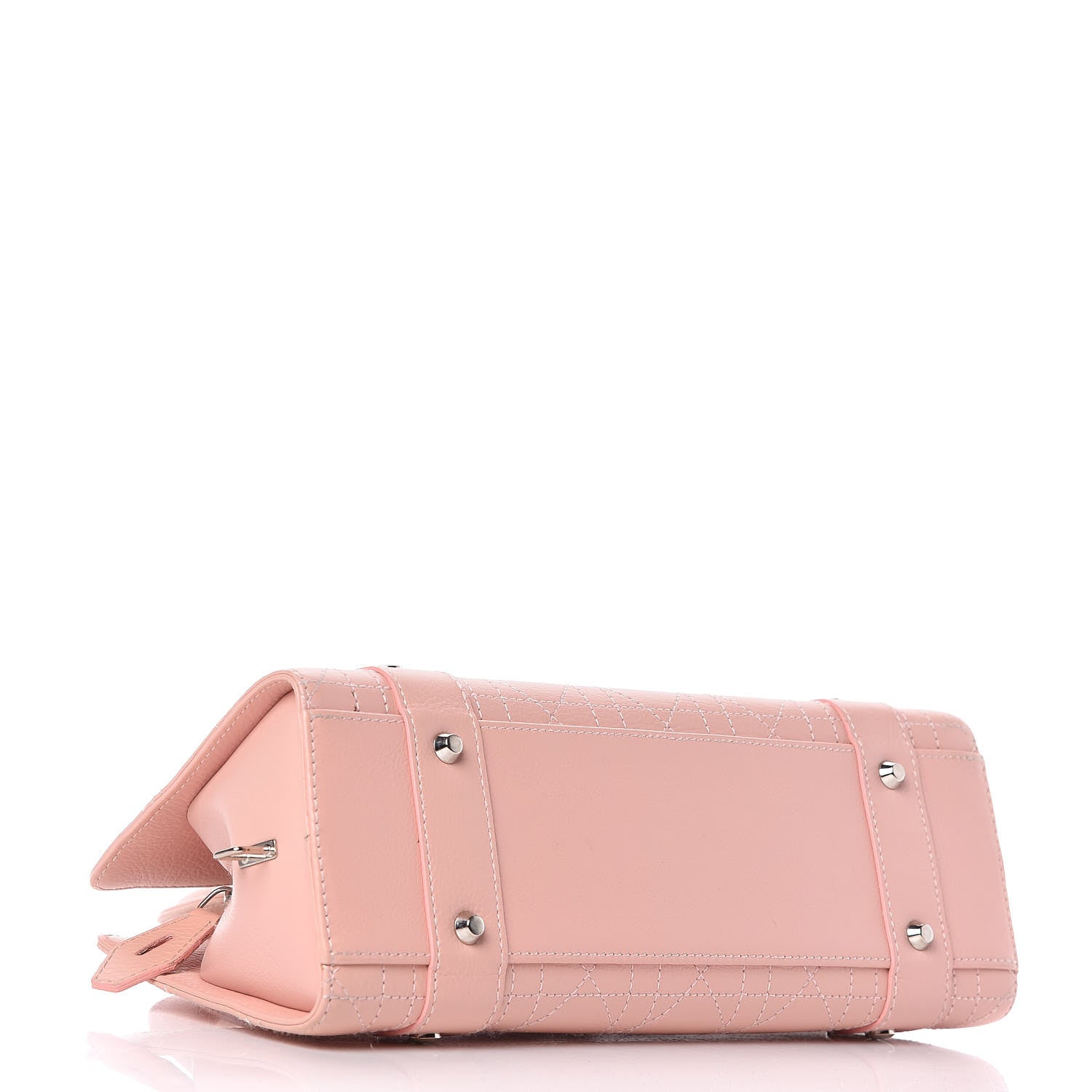 Christian Dior Calfskin Cannage Stitched Small East West Lady Dior Rose Clair 4 of 10