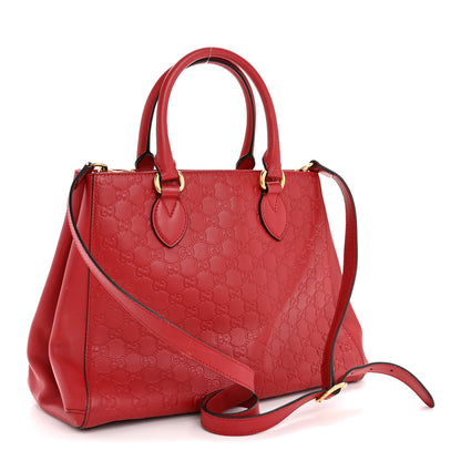 Gucci Soft Guccissima Signature Top Handle Tote Bag Red 3 of 15