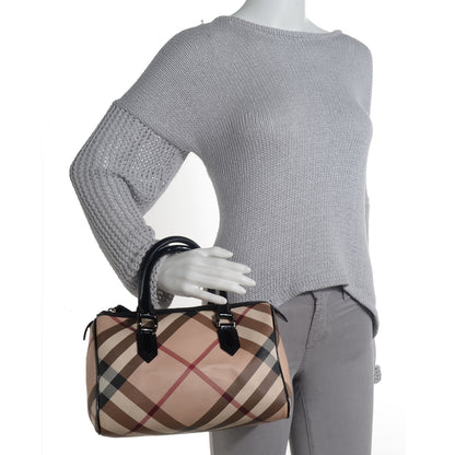 Burberry Nova Check Patent Small Chester Bowling Bag Black 2 of 14