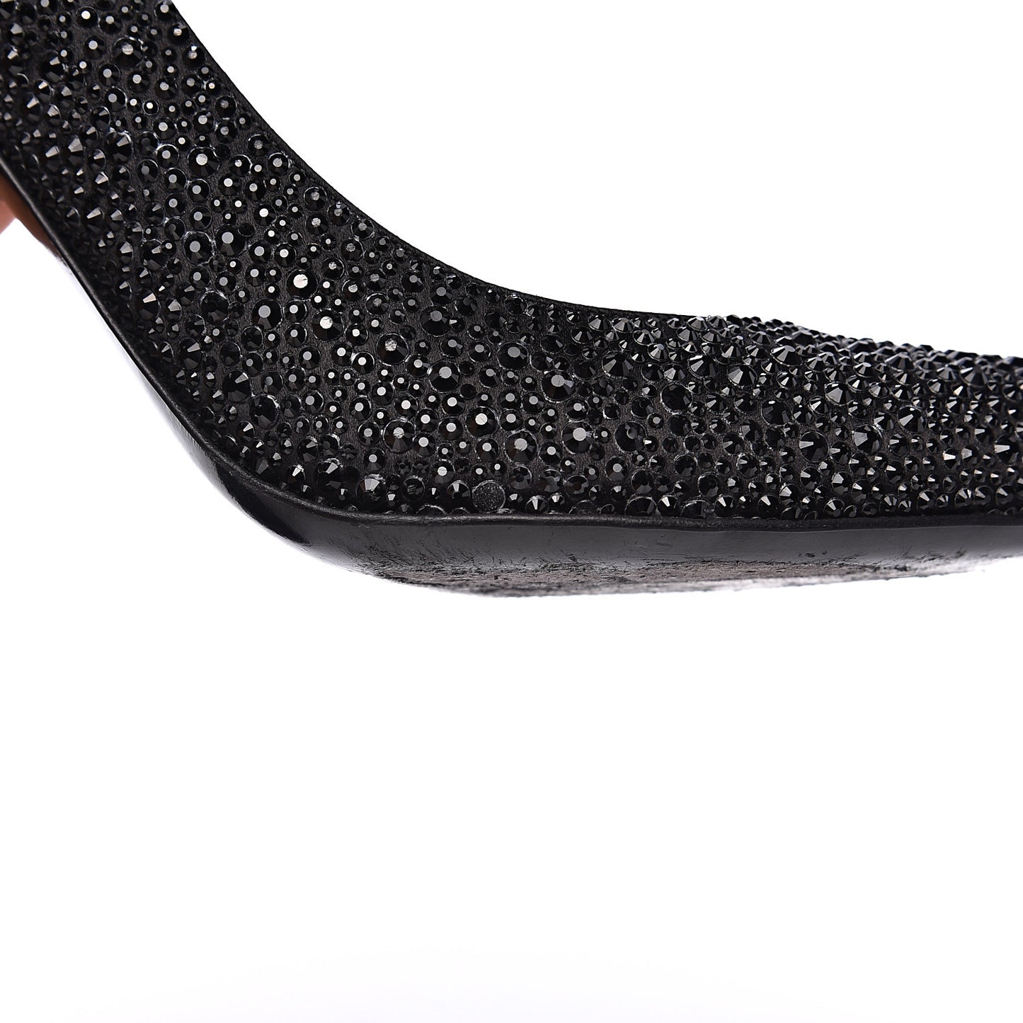 Satin Crystal Pumps 39.5 Black