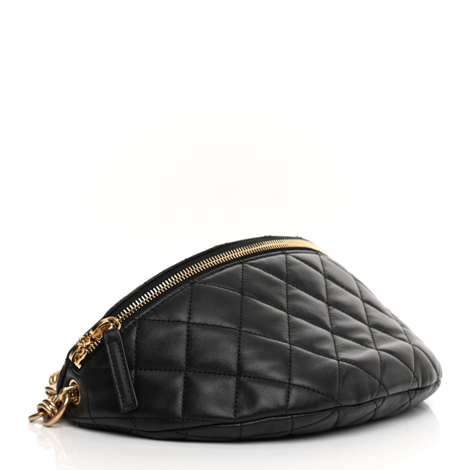 Chanel Lambskin Pearl Quilted CC Belt Bag Black 6 of 21