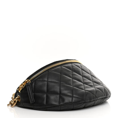 Chanel Lambskin Pearl Quilted CC Belt Bag Black 6 of 21
