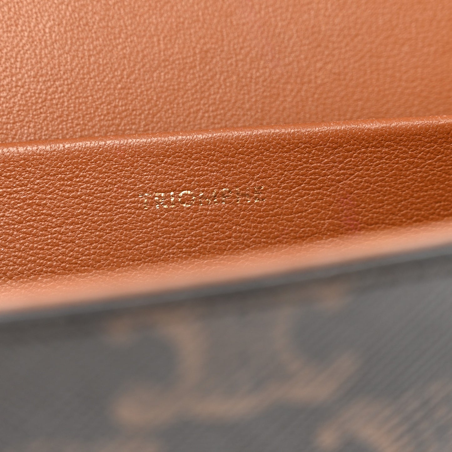 Canvas Calfskin Triomphe Shoulder Bag Tan