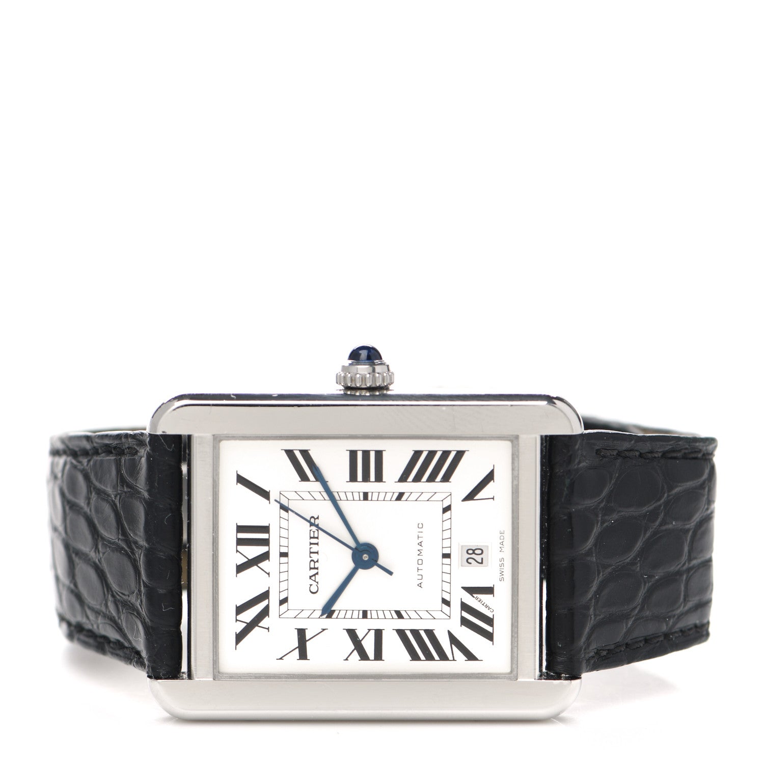 Cartier Stainless Steel Alligator 31mm Tank Solo Automatic Watch 2 of 5