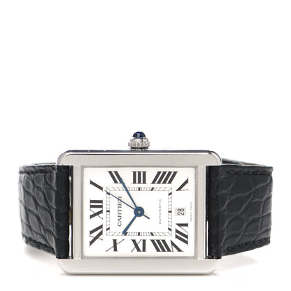 Cartier Stainless Steel Alligator 31mm Tank Solo Automatic Watch 2 of 5