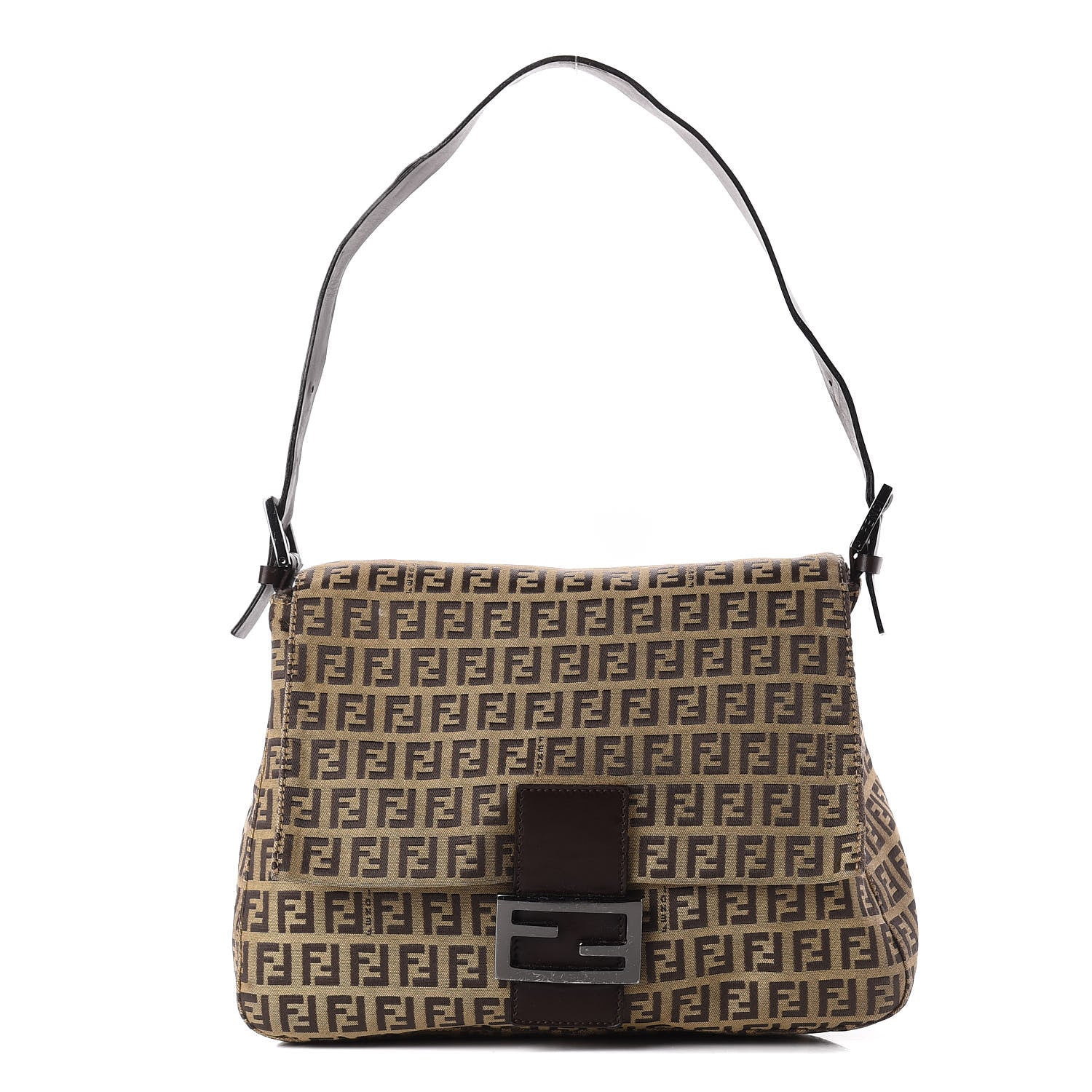 Fendi Zucchino Mama Baguette Dark Brown 1 of 10
