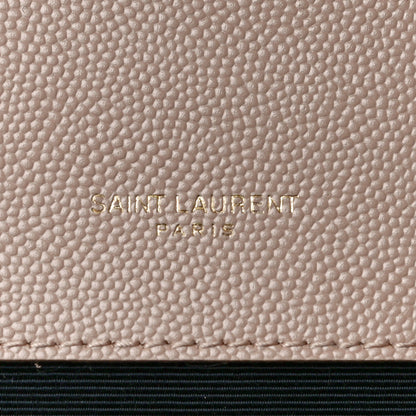 Saint Laurent Grain De Poudre Mixed Matelasse Large Triquilt Monogram Satchel Dark Beige 6 of 10