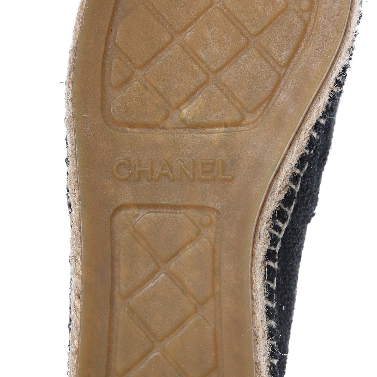 Fabric Patent Calfskin CC Espadrilles 36 Black
