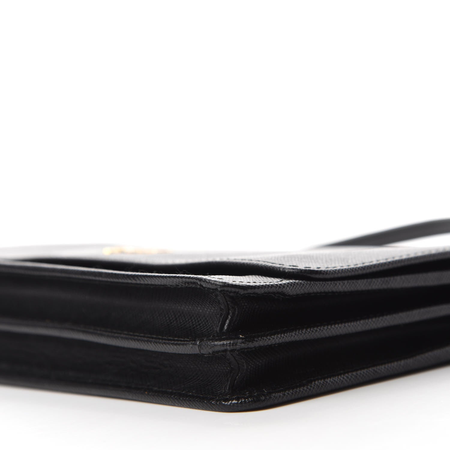 Prada Saffiano Metal Flap Wallet With Strap Black 7 of 10
