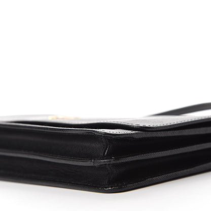 Prada Saffiano Metal Flap Wallet With Strap Black 7 of 10