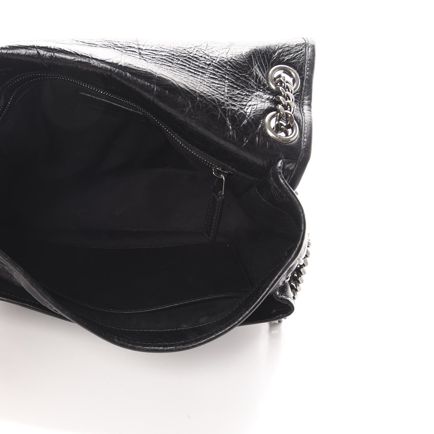Saint Laurent Crinkled Calfskin Matelasse Monogram Medium Niki Chain Satchel Black 5 of 18