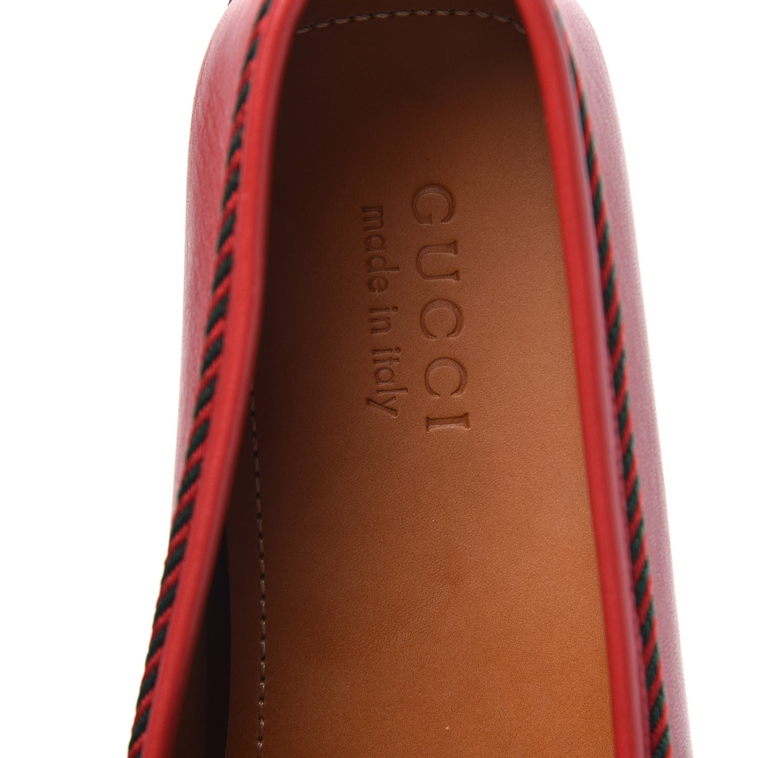 Gucci Nappa Mens Bee Driver Loafers 10.5 Red 6 of 8
