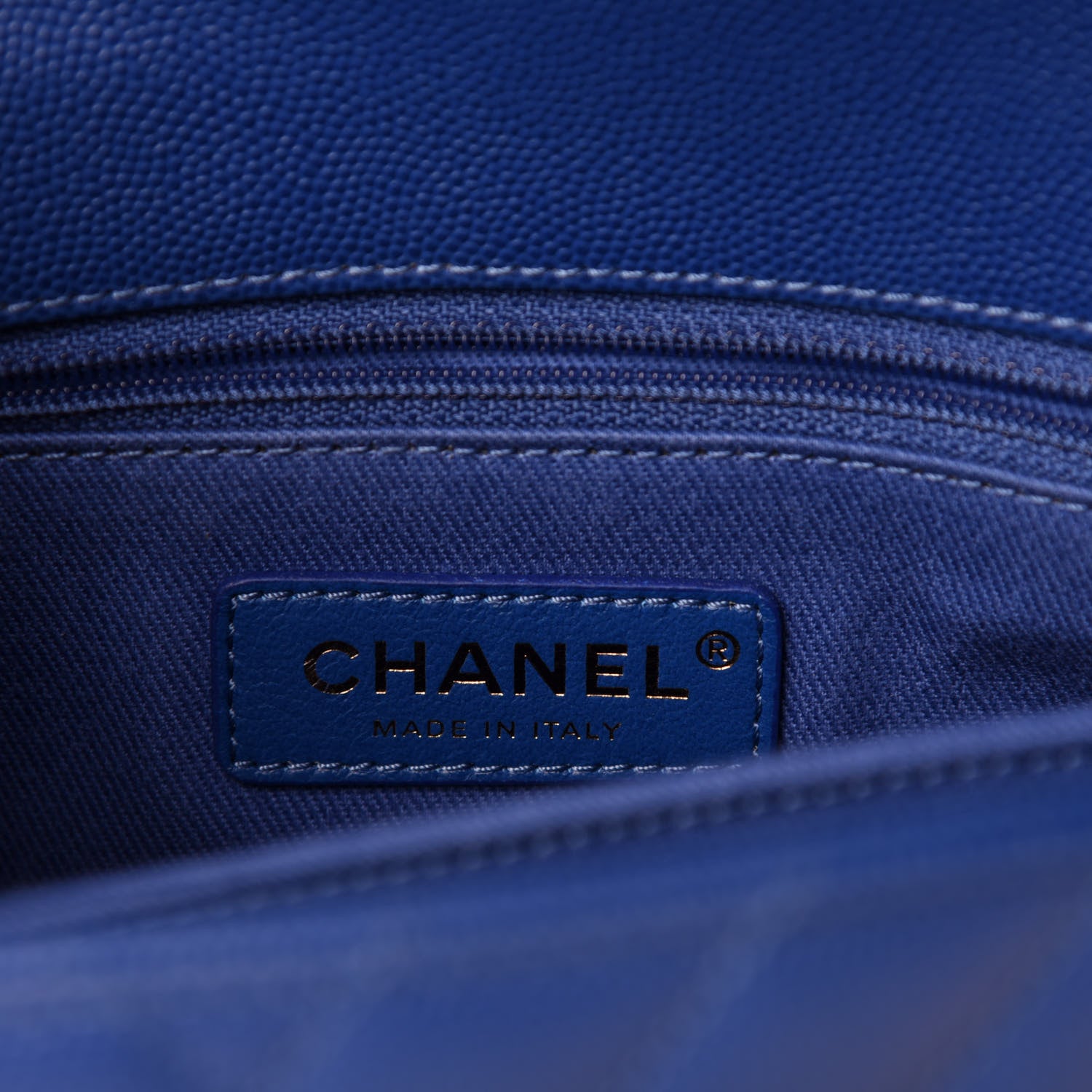 Chanel Caviar Chevron Quilted Mini Coco Handle Flap Blue 8 of 11