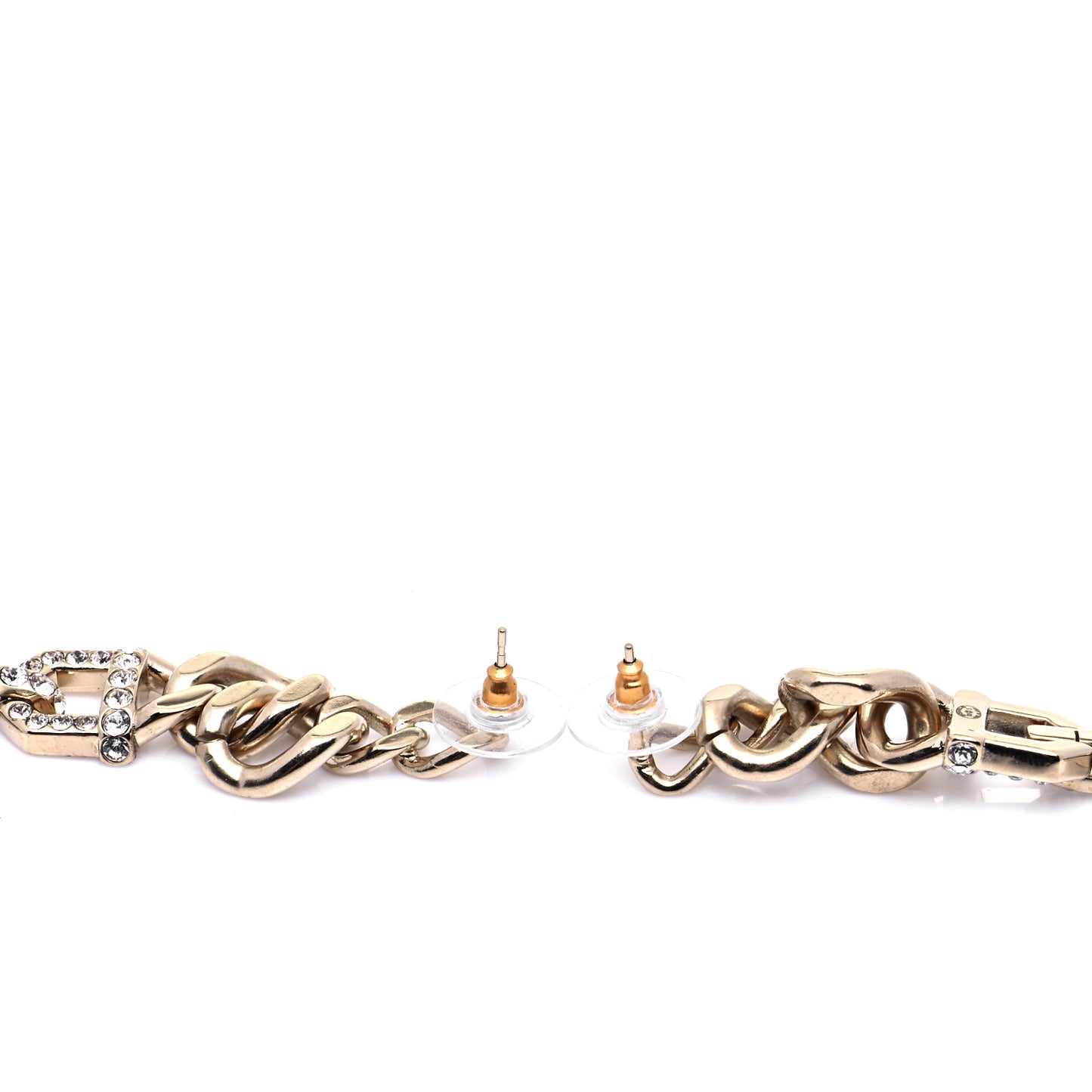 Metal Crystal CC Vendome CC Dangle Earrings Gold