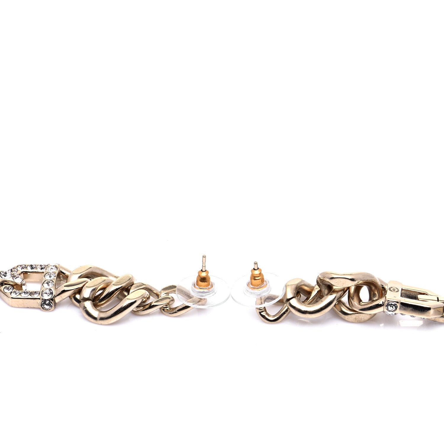 Chanel Metal Crystal CC Vendome CC Dangle Earrings Gold 4 of 6