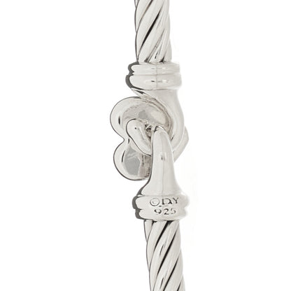 David Yurman Sterling Silver Diamond Cable Collectibles Heart Bracelet 3 of 3