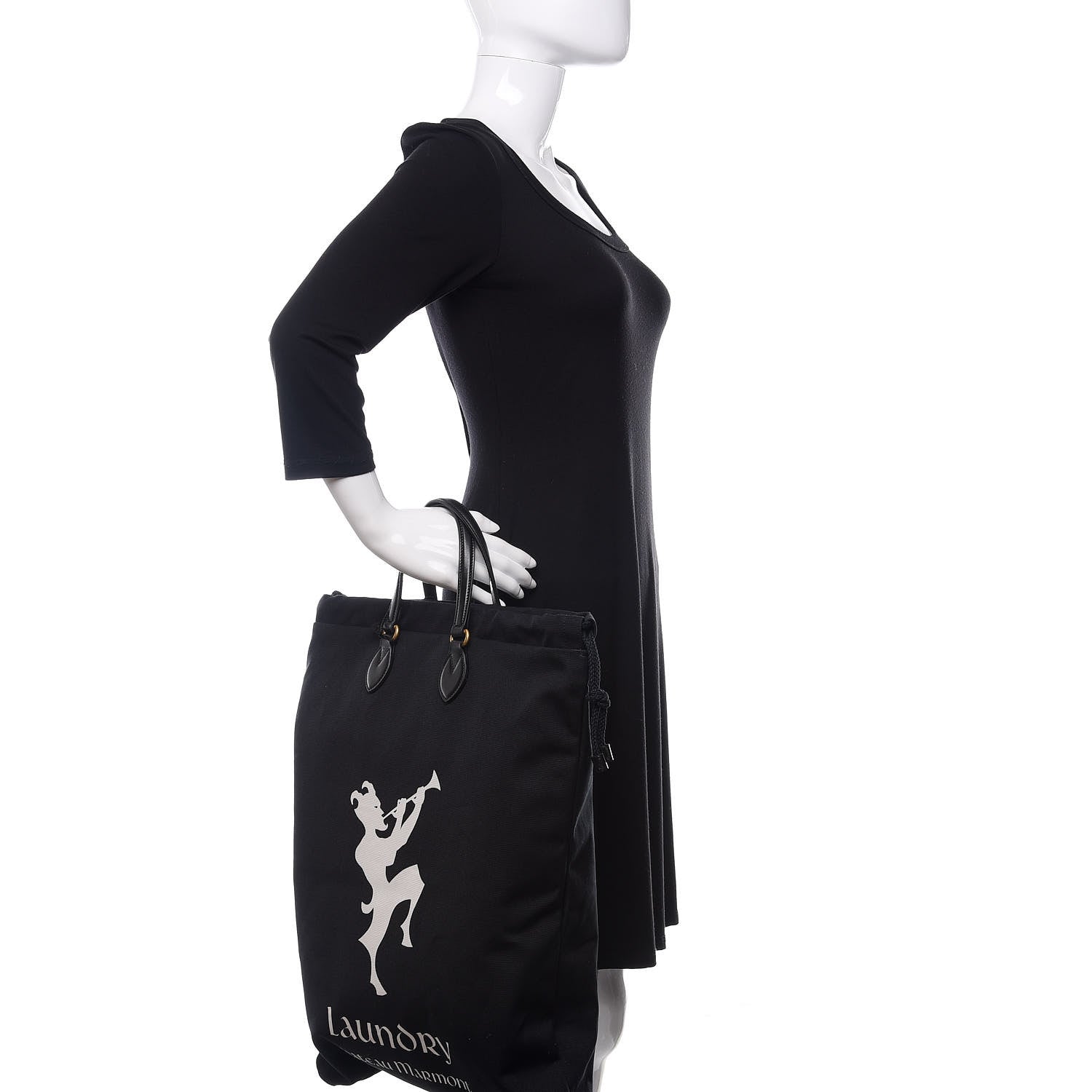 Gucci Canvas Chateau Marmont Drawstring Tote Black 2 of 11