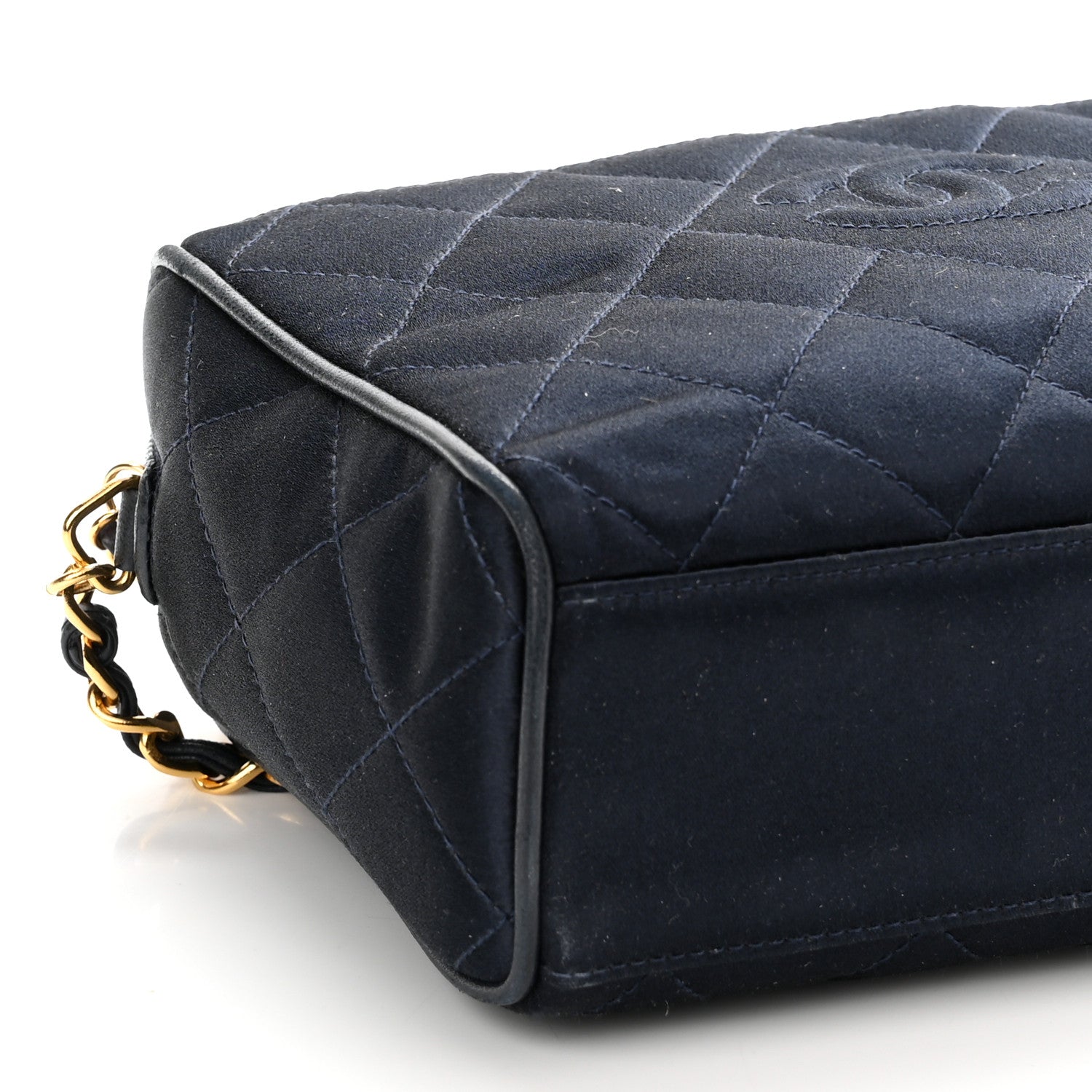 Chanel Satin Diamond Quilted Tassel CC Camera Case Black 10 of 11
