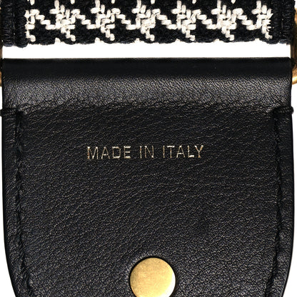 Christian Dior Canvas Houndstooth Embroidered 30 Montaigne Shoulder Strap Black White 4 of 4