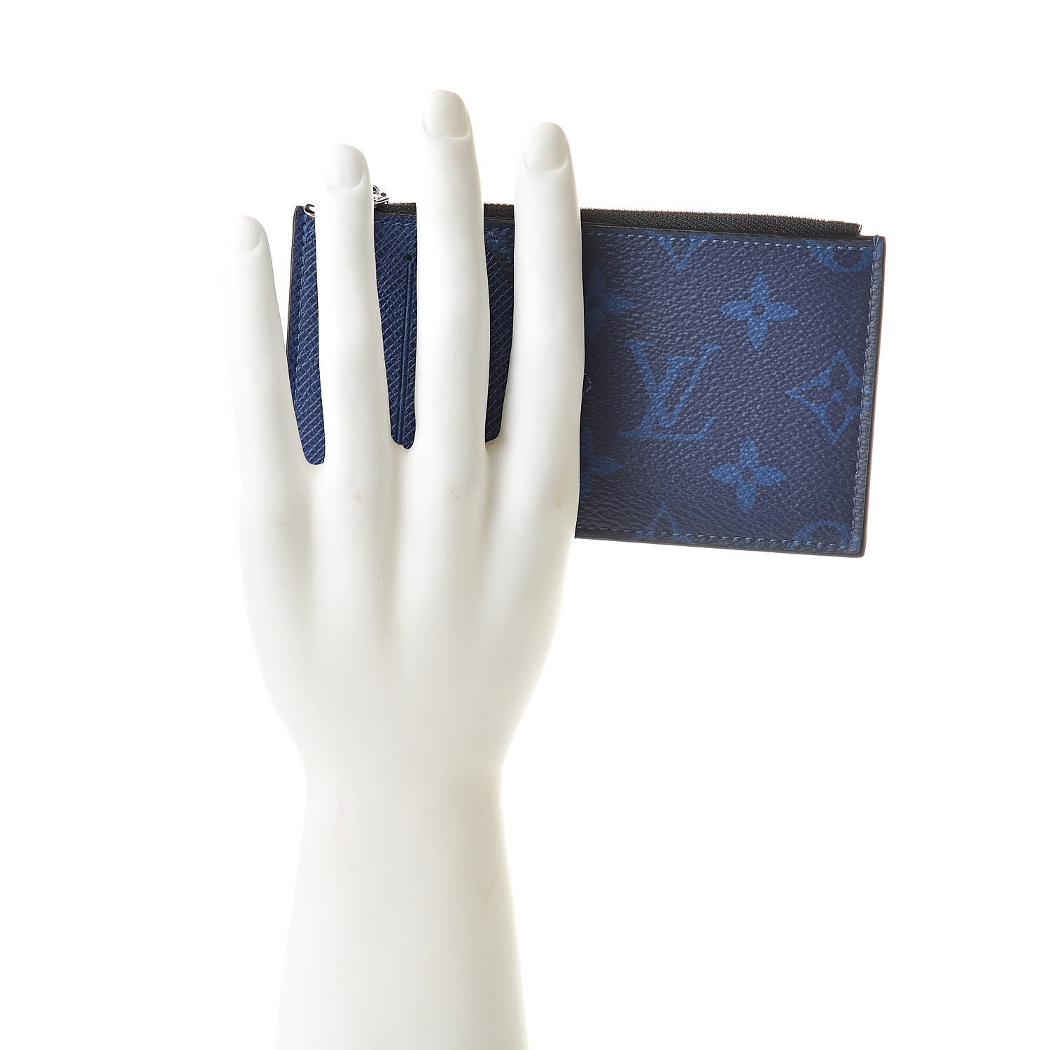 Louis Vuitton Monogram Taiga Coin Card Holder Cobalt 2 of 7