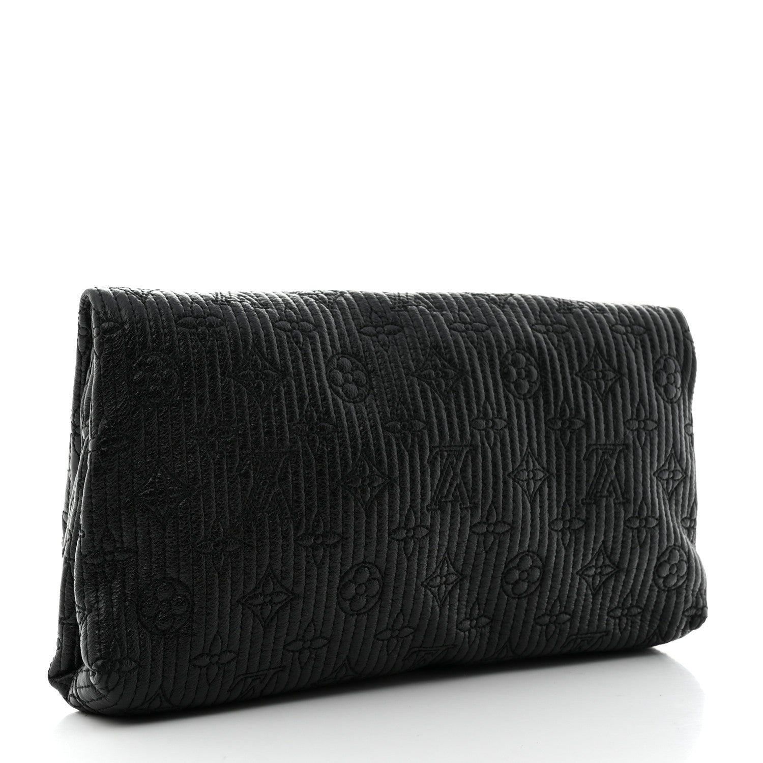 Louis Vuitton Calfskin Quilted Monogram Altair Clutch Black 3 of 8