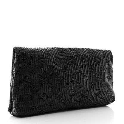 Louis Vuitton Calfskin Quilted Monogram Altair Clutch Black 3 of 8