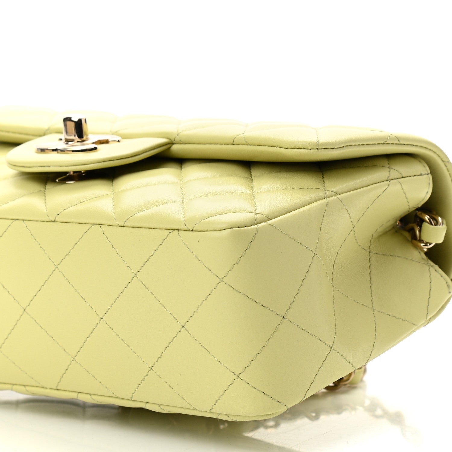 Chanel Lambskin Quilted Mini Rectangular Flap Light Green 9 of 10