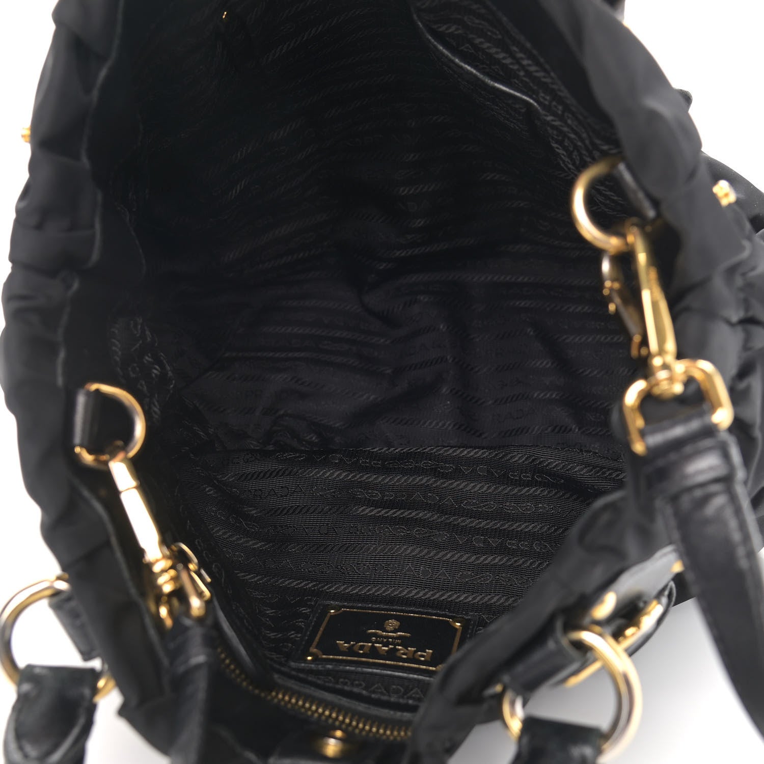 Prada Tessuto Nylon Gaufre Tote Black 4 of 11