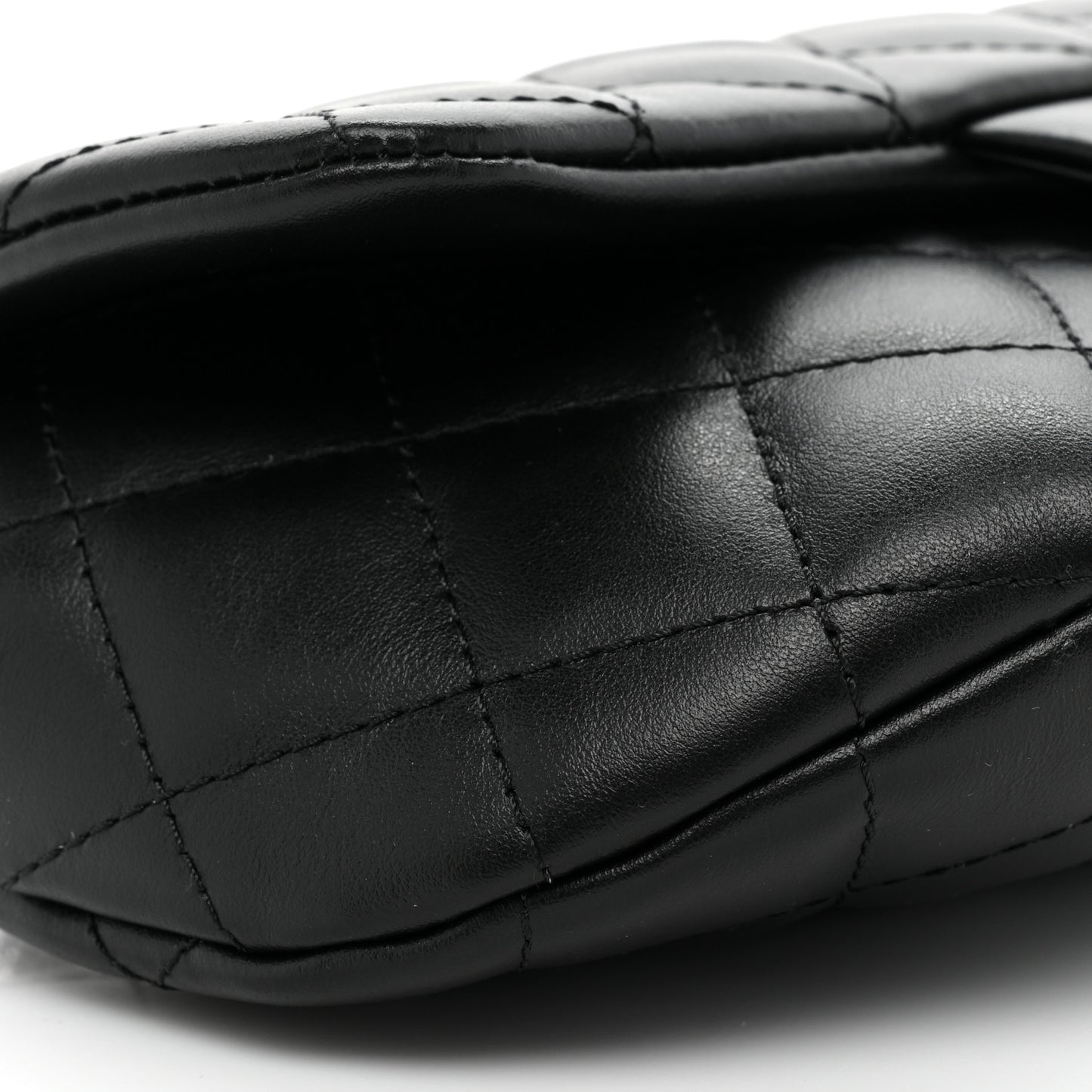 Calfskin Quilted CC Uniform Flap Belt Bag Black