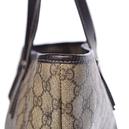 Gucci GG Supreme Monogram Large Zippered Shopping Tote Brown 8 of 13