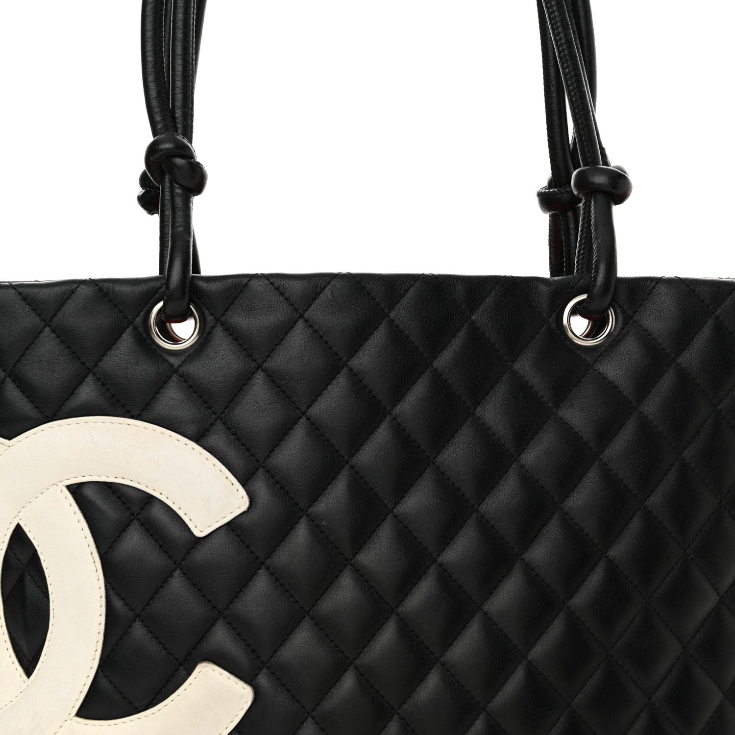 Chanel Calfskin Quilted Large Cambon Tote Black White 8 of 16