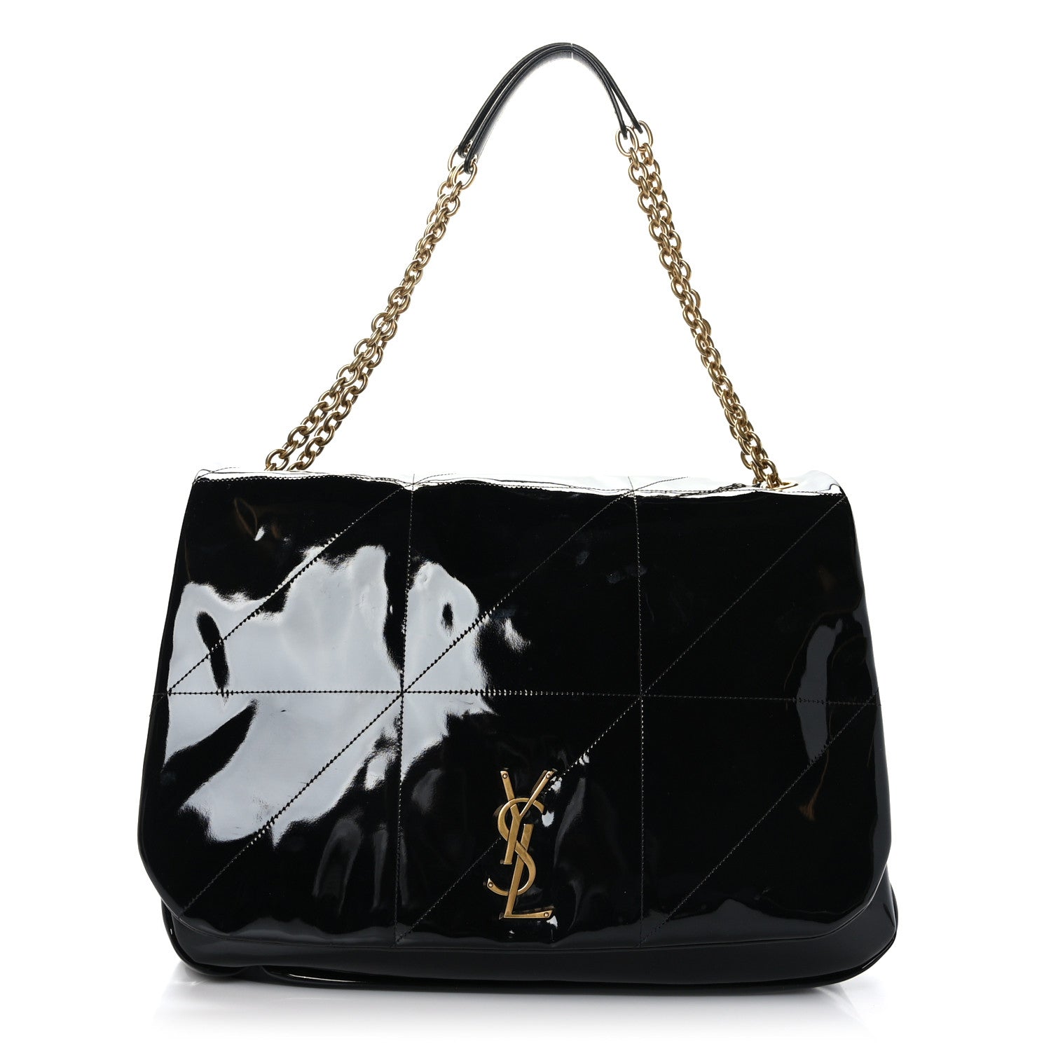 Saint Laurent Patent Matelasse Monogram Large Jamie 4.3 Black 1 of 9