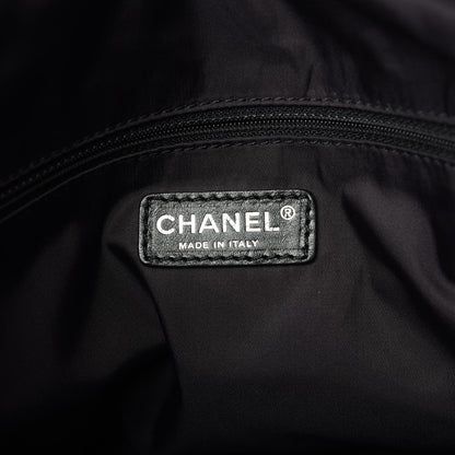 Chanel Coated Canvas Quilted Large Paris Biarritz Tote Black 5 of 10