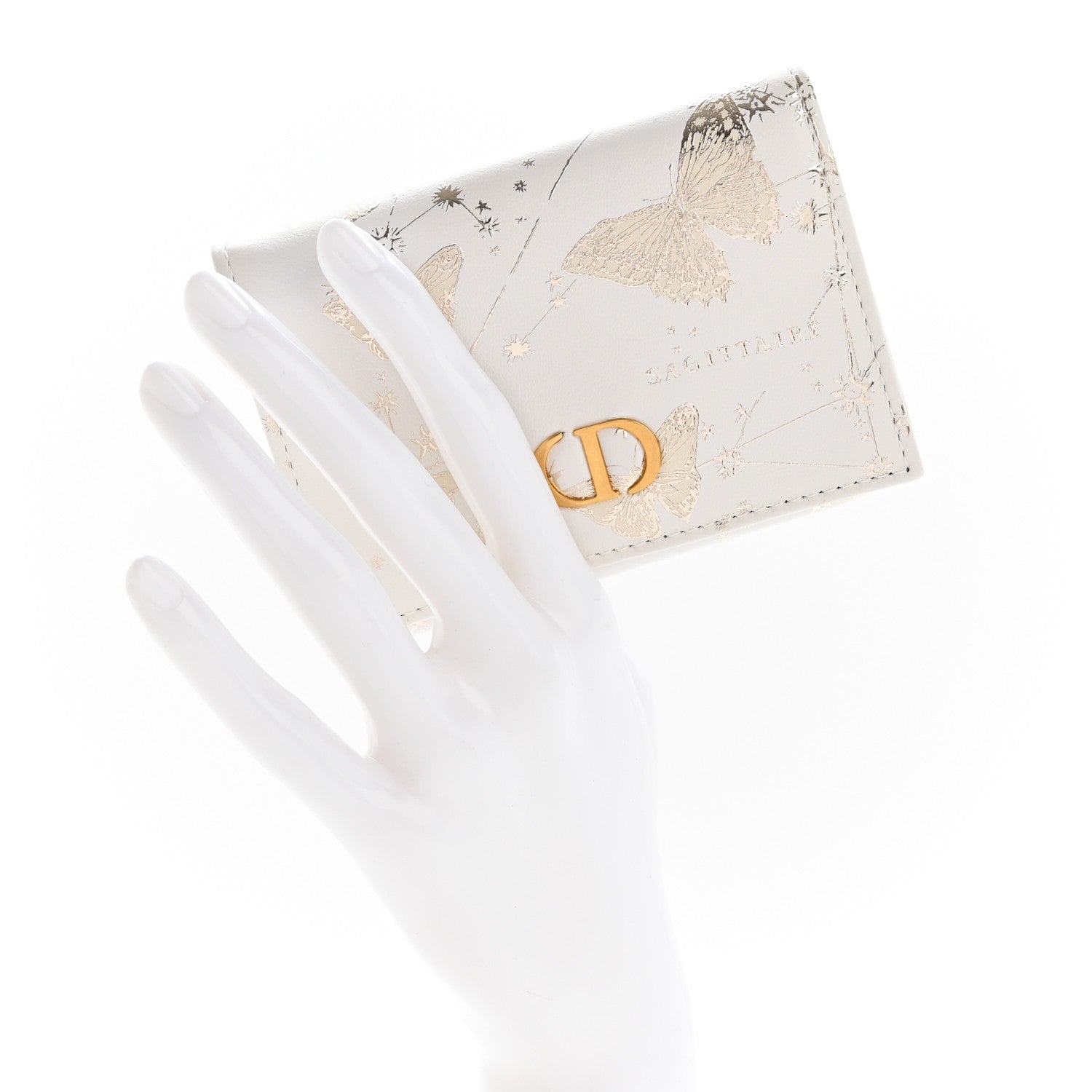 Christian Dior Calfskin Zodiac Print Caro Medium Wallet White Multicolor 2 of 7