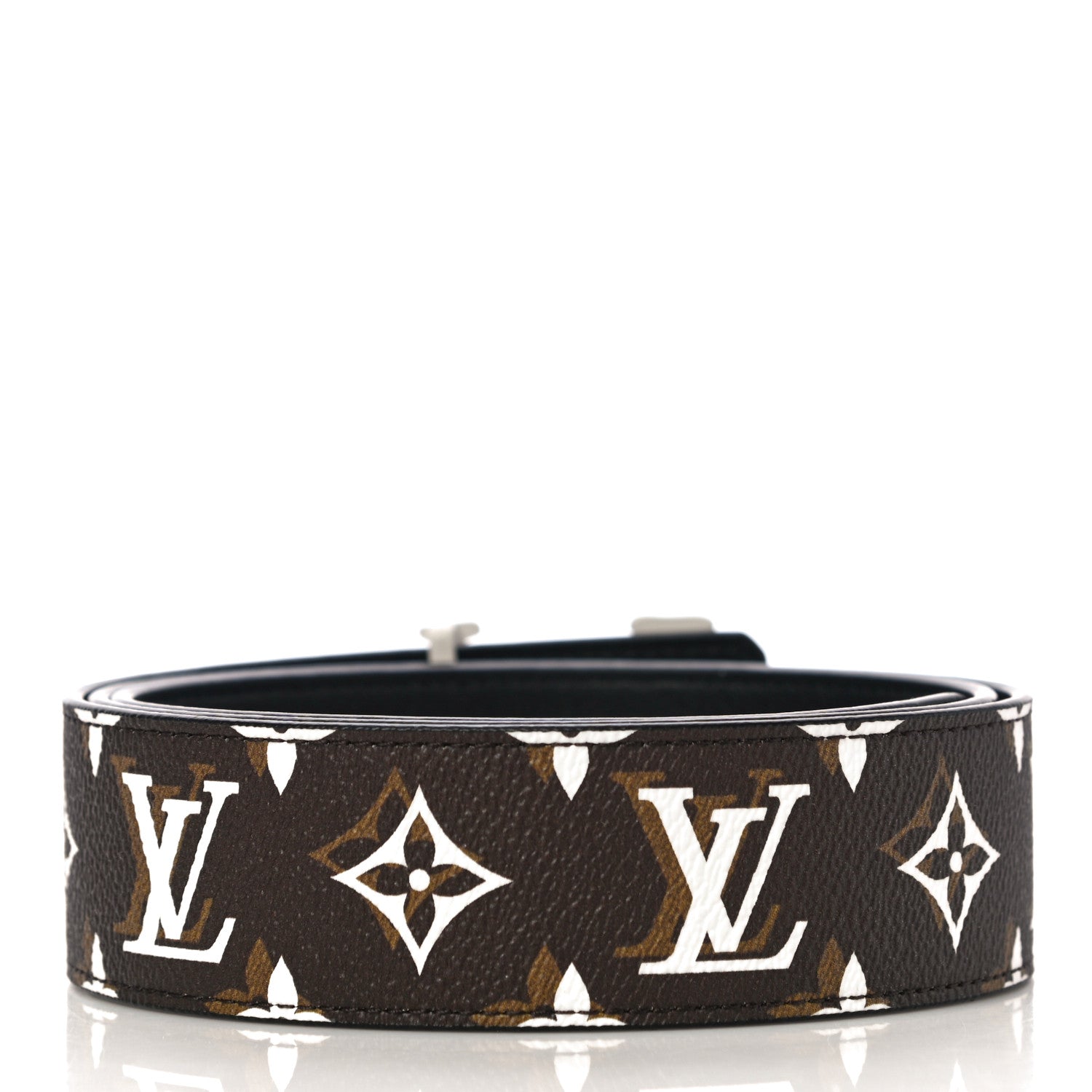 Louis Vuitton Monogram 40mm LV Shape Belt 95 38 White 2 of 5