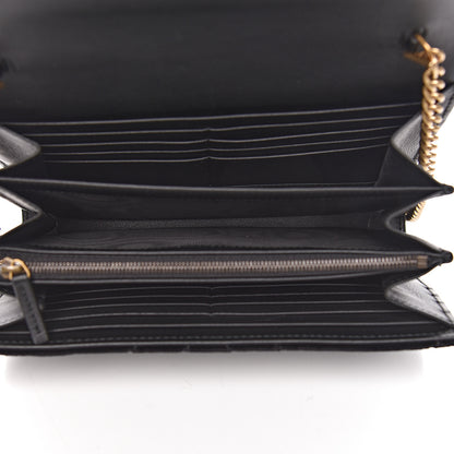 Gucci Velvet Matelasse GG Marmont Chain Wallet Black 5 of 11