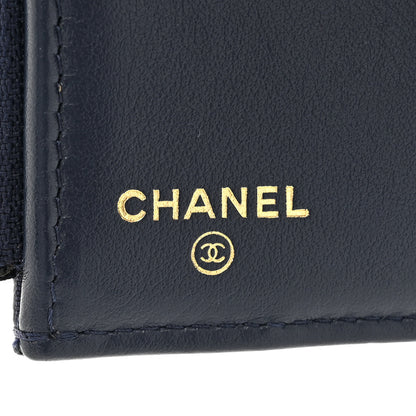Chanel Caviar Quilted Compact Flap Wallet Navy 7 of 11