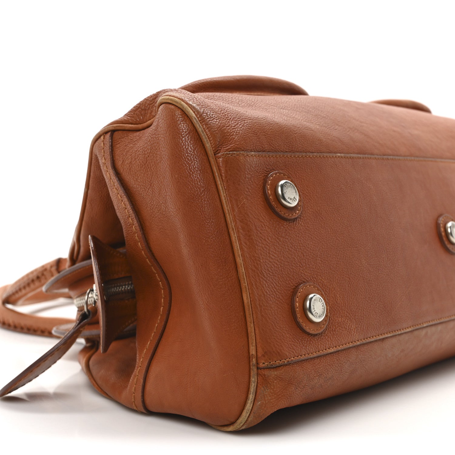 Christian Dior Calfskin My Dior Frame Double Pocket Satchel Brown 8 of 15